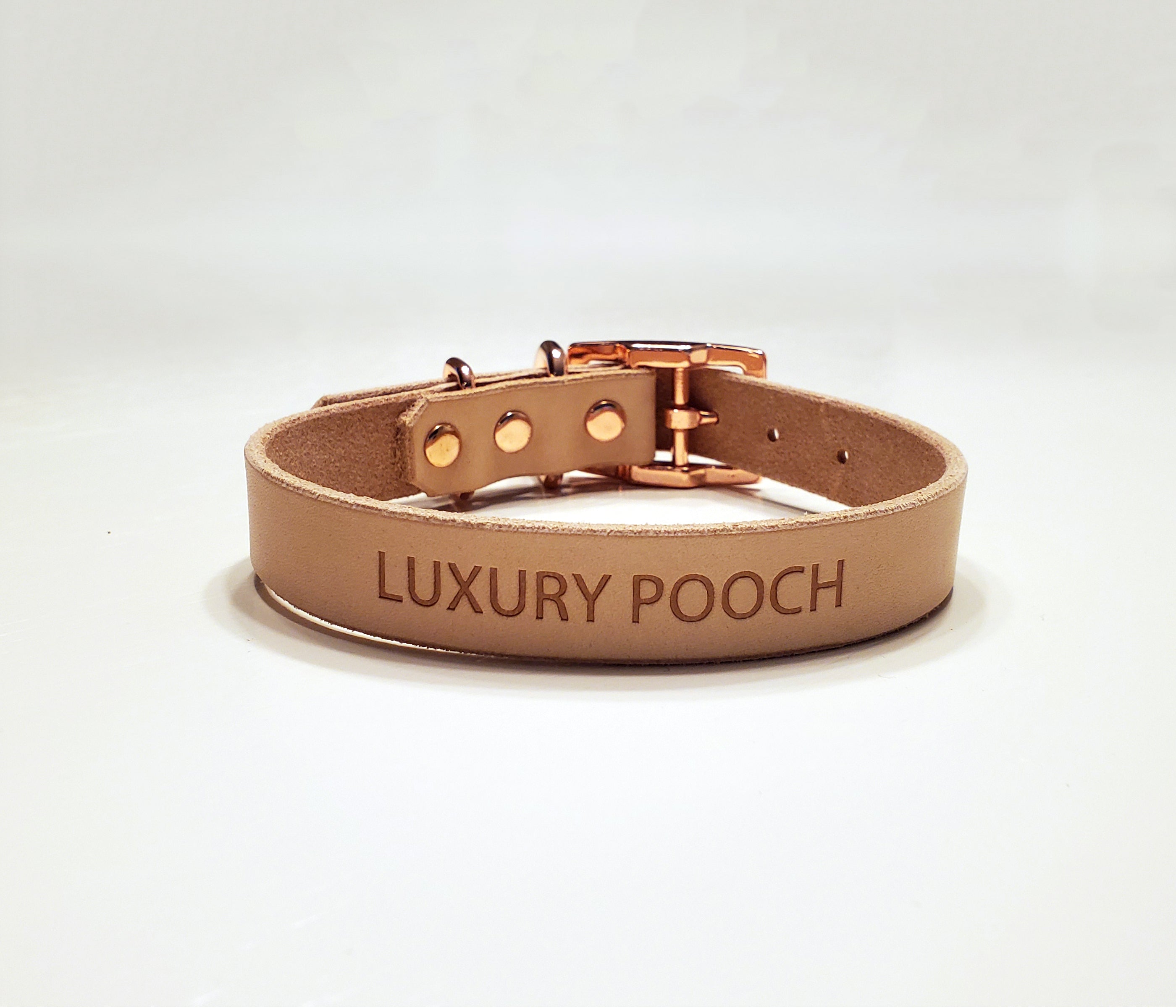 Luxury Off White and Rose Gold Dog Collar by Luxury Pooch